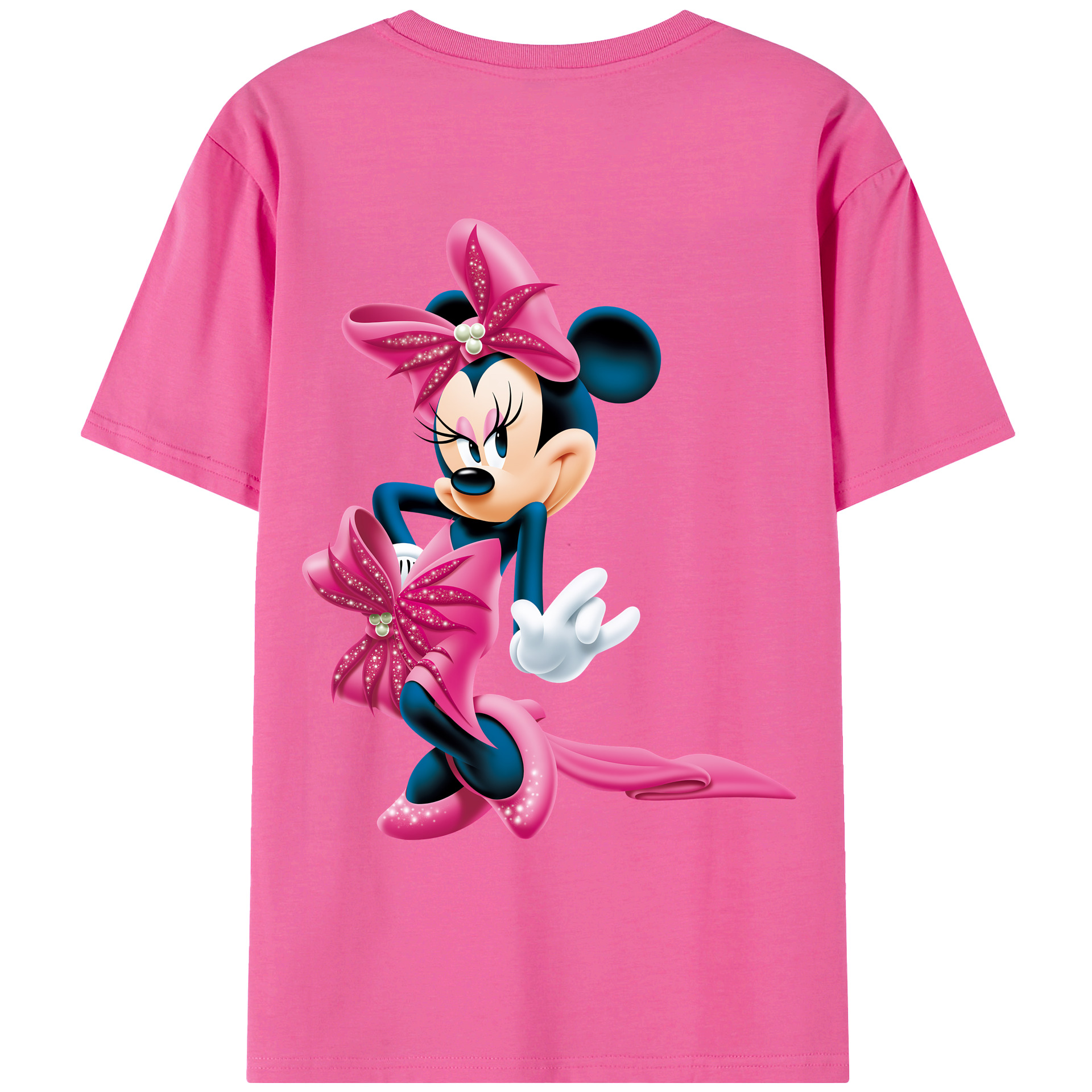 （画像用） ミッキーマウス Mickey Mouse レディース半袖Tシャツ(バックプリント)